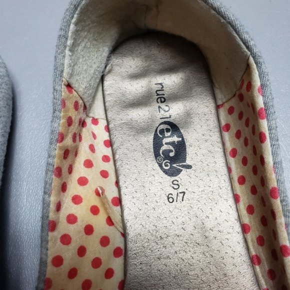 5/$25 Rue21 ect gray bow flats size 6/7 - Picture 5 of 10